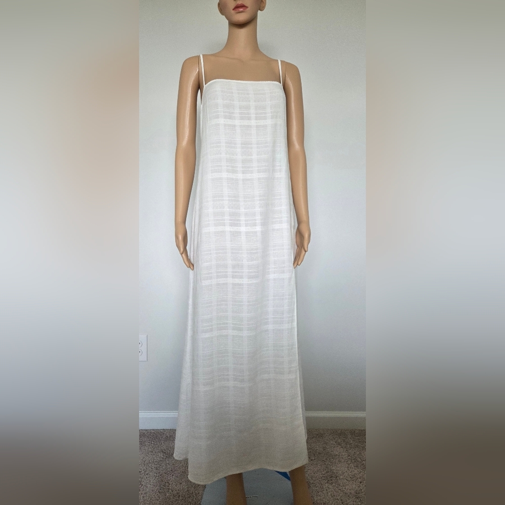 Reformation Pink and White Sleeveless Maxi Sundress XS